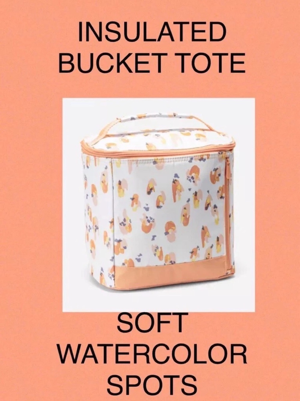 thirty-one Soft Watercolor Spots Insulated Tote - Peach & White